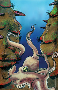 Aquatic Splendor "Octopus" Digital Wallpaper